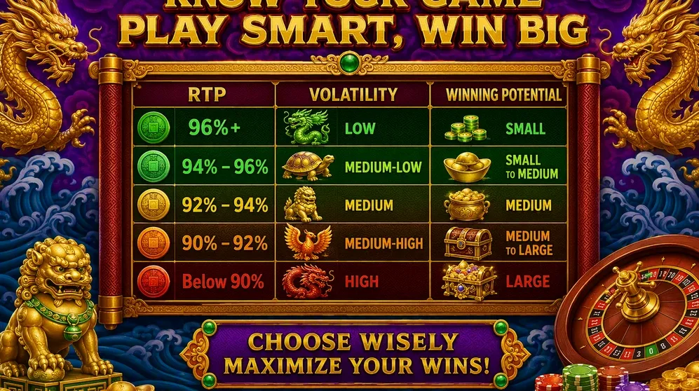 Detailed RTP and volatility comparison chart with bankroll recommendations
