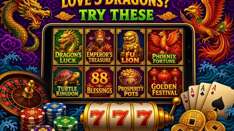 grid of similar pokie game thumbnails